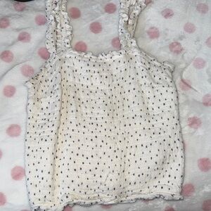 Abercrombie & Fitch Cream Polka Dot Camisole